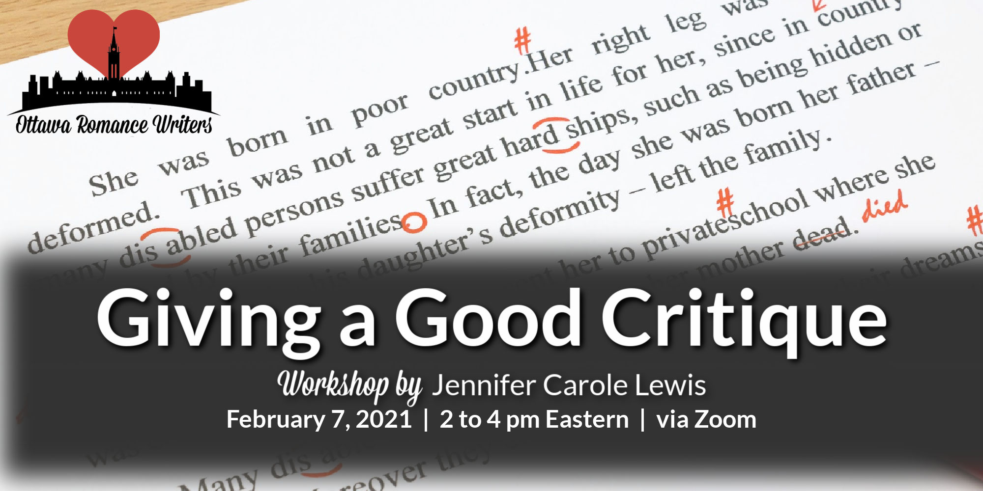 February 2021 Workshop – Giving a Good Critique